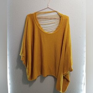 Women's Ashley Stewart Mustard Soft Knit Poncho size 18/20